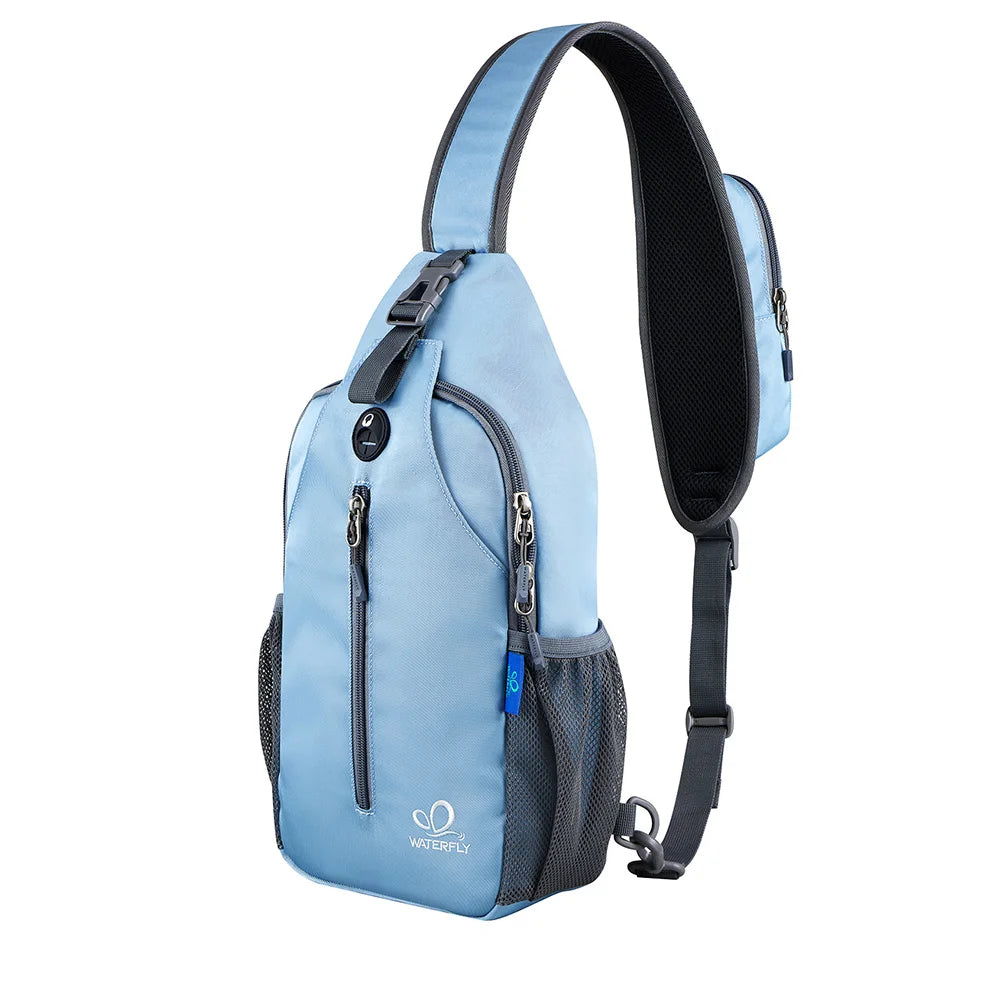 WATERFLY Sling Bag Chest Pack Shoulder Crossbody Sling Backpack For Women Men Travel Hiking Chest Bag Daypack