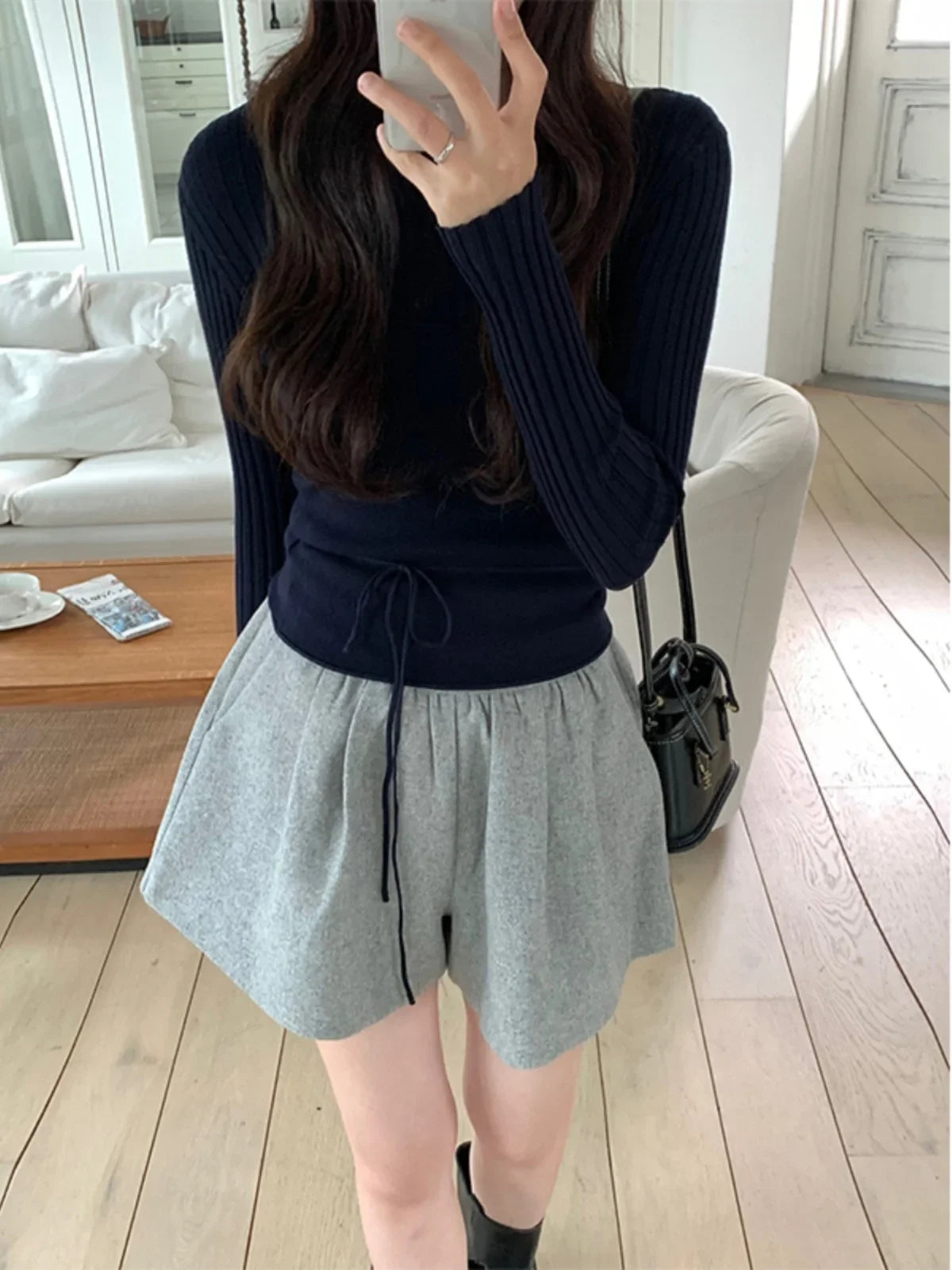 Knit Women 2024 New Autumn and Winter Elegant Advanced Design Chic Korean Sle Top Fashion Two-piece Set