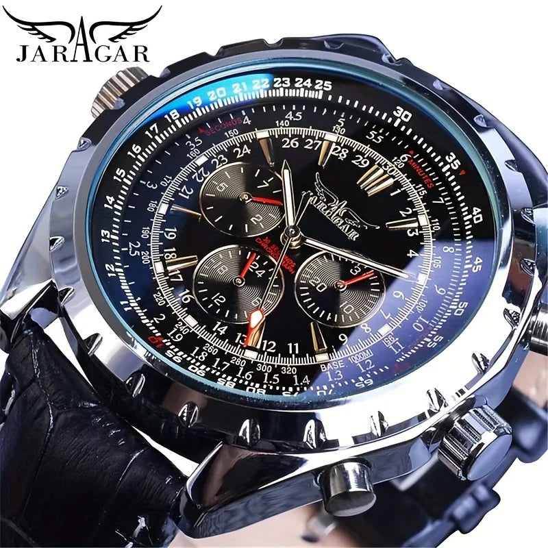 Men's Skeleton Mechanical Steel Watch