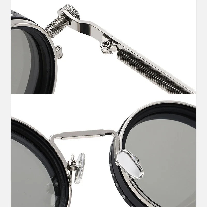Round Adjustable-Lens Sunglasses