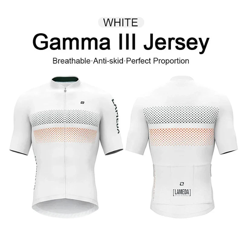 LAMEDA Bike Bicycle Jersey Men Summer Cycliny Short Sleeve for Men Biking Clothing Moisure Wicking MTB Top Shirts with 3 Pockets