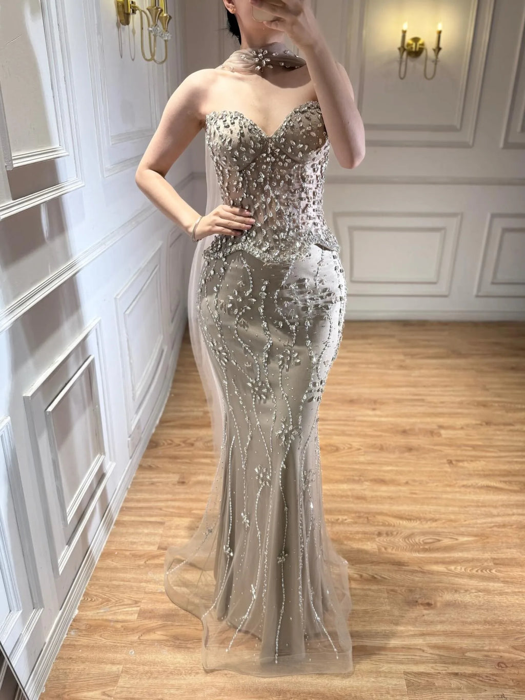 Evening Dresses Off Shoulder Appliques Lace Beads Sequins Lace-Up Back