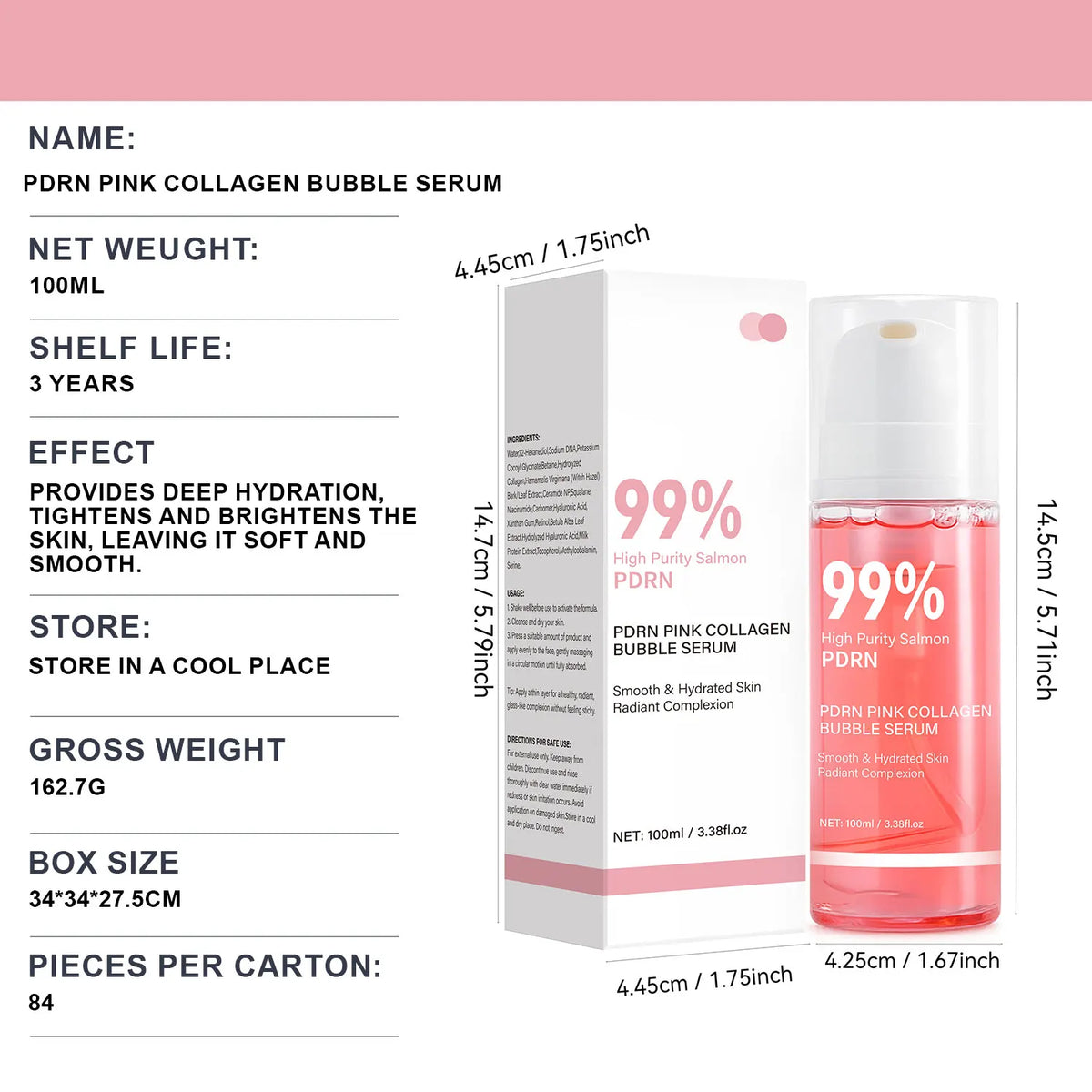 PDRN Pink Collagen Bubble Serum