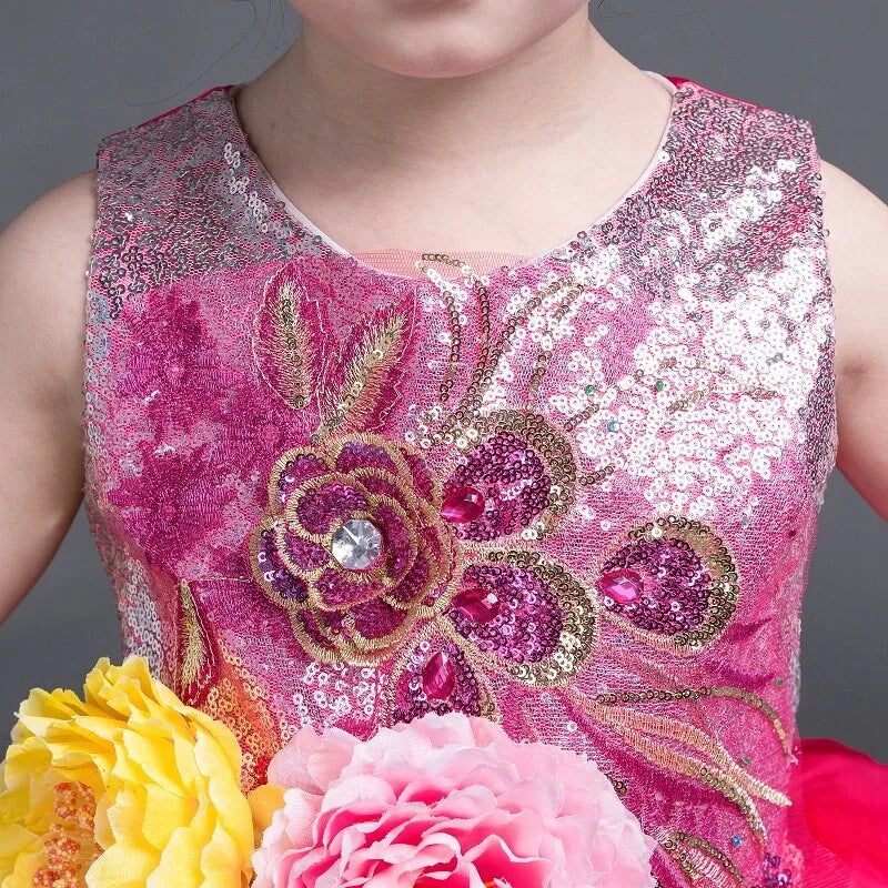 Multicolored Dance Dress Girls Modern Dance Costume Girls Contemporary