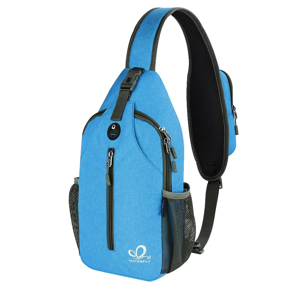 WATERFLY Sling Bag Chest Pack Shoulder Crossbody Sling Backpack For Women Men Travel Hiking Chest Bag Daypack