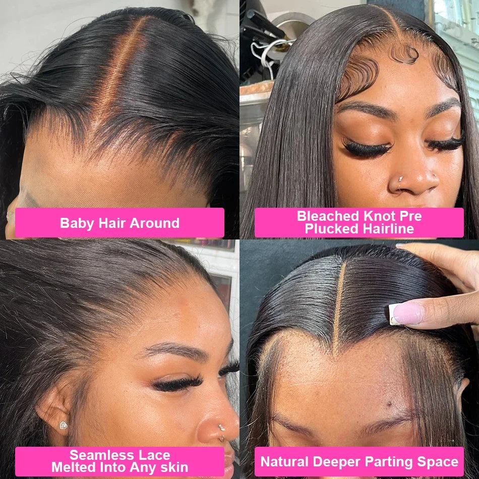 13x6 HD Lace Frontal Wig 100% Raw Human Hair Straight Lace Front Wig 30