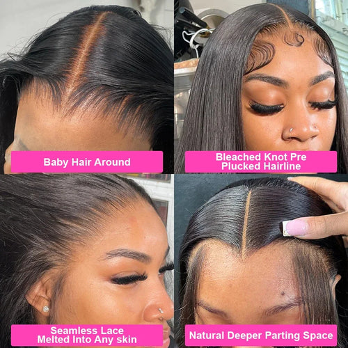 13x6 HD Lace Frontal Wig 100% Raw Human Hair Straight Lace Front Wig 30