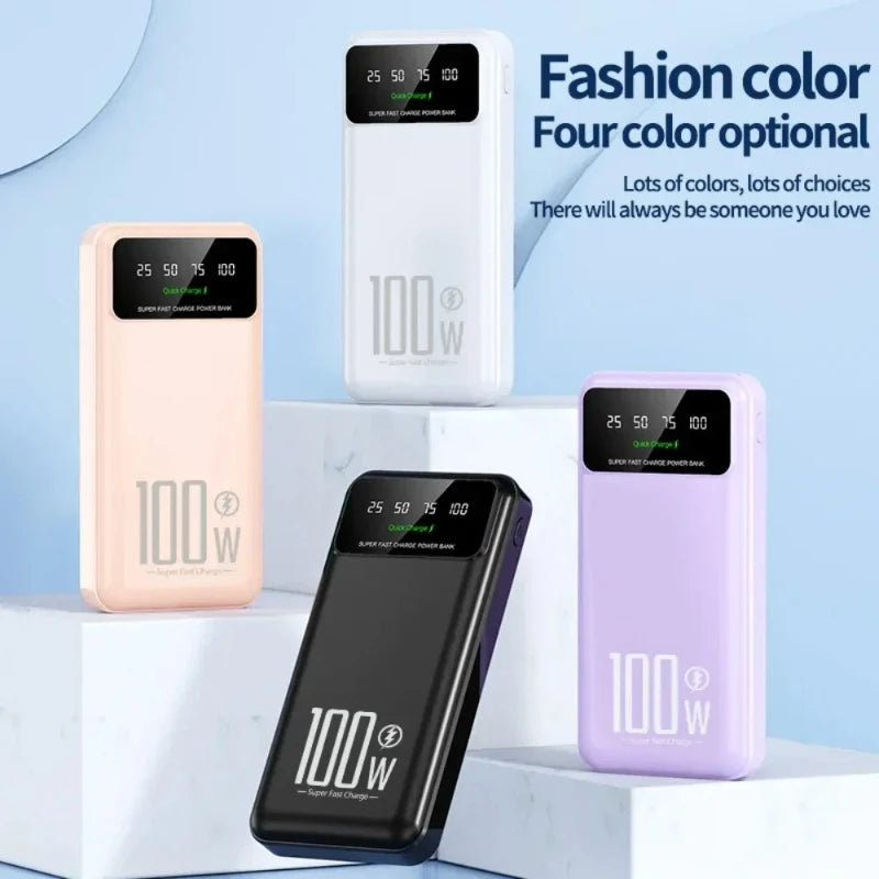 20000mAh Digital Display Power Bank 100W High Speed Fast Charger With