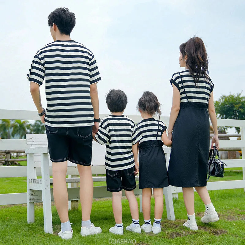Dress Woman Family Couple Matching Clothes Parent-Child Shirt Sibling