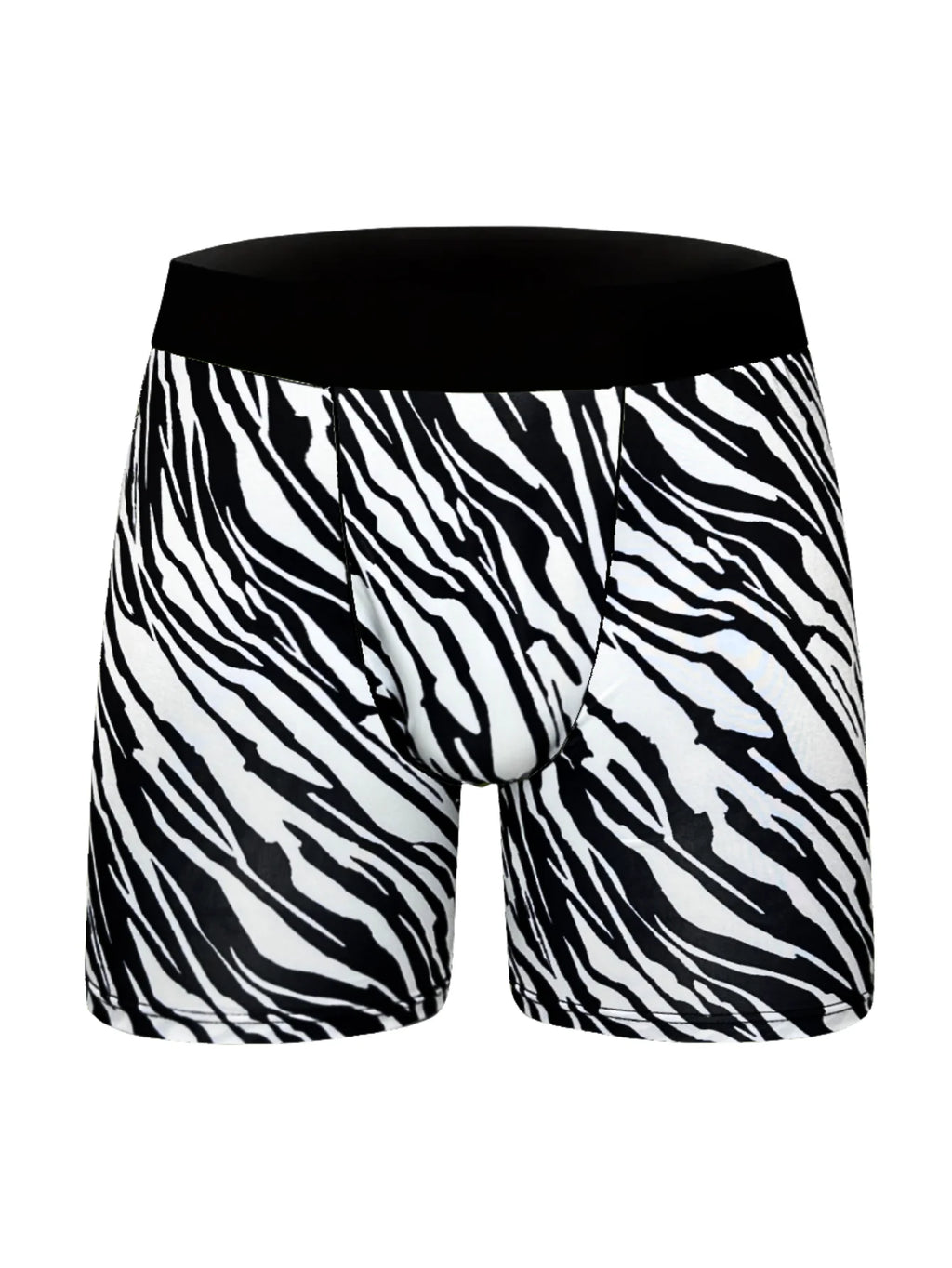 Men's Zebra Print Long Boxer Shorts