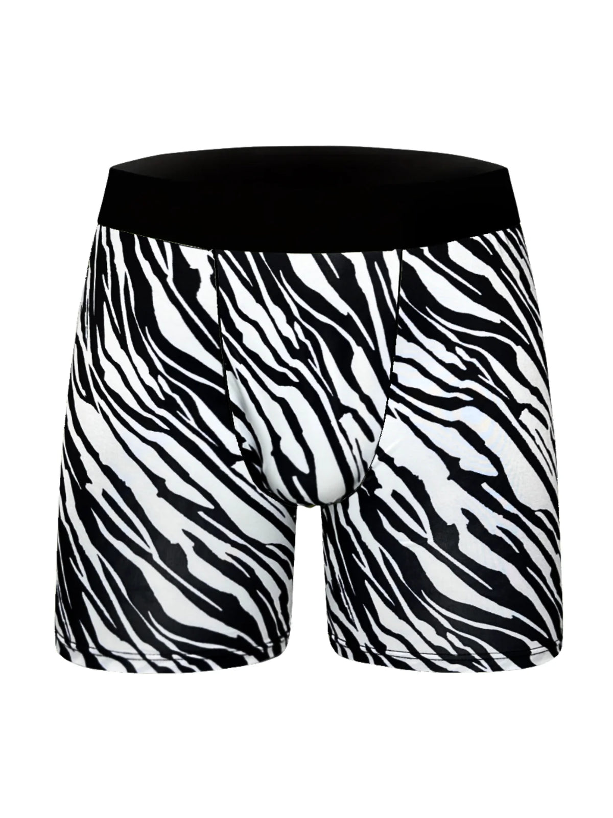 Men's Zebra Print Long Boxer Shorts