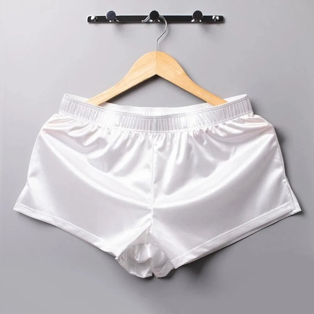 Lounge Bottoms Ice Silk Satin Boxer Shorts Casual Style Loose Male Panties Underpants Boxer Shorts Male