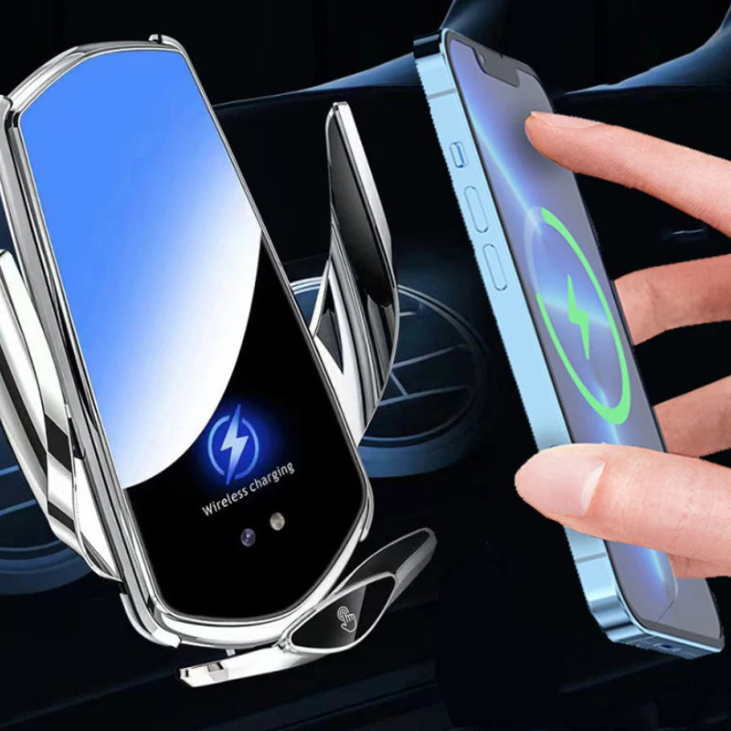 Smart Sensor Car Phone Wireless Charger 15W Fast Charging Auto-Clamping