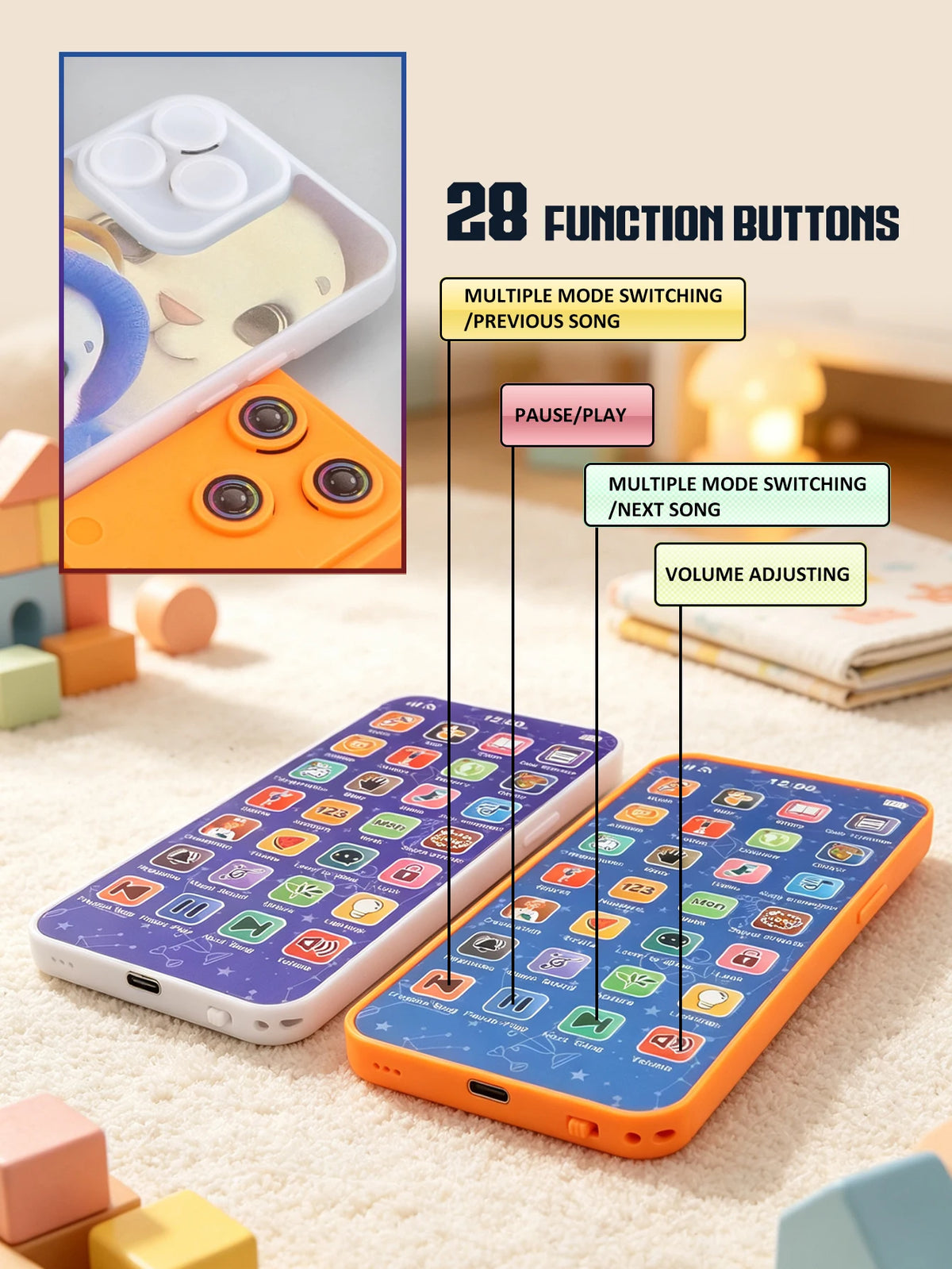 Children'S Smart Realistic Toy Smartphone Educational Early Learning