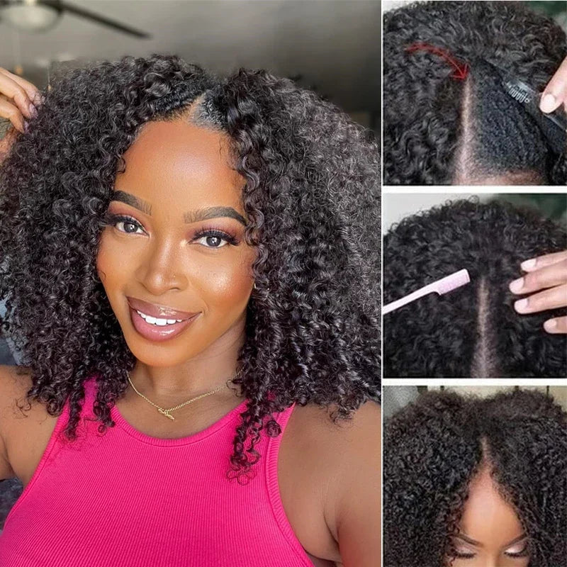 300% Density Burmese Curly Human Hair Wigs For Women Brazilian Glueless