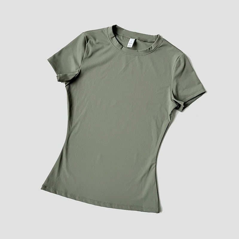 Women Yoga Top Seamless Sport T Shirts Fitness Clothes Short Sleeve Yoga