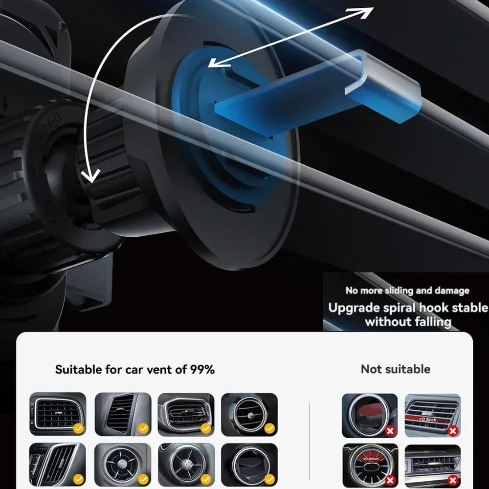 15W Air-Vent Wireless Car Charger & Phone Holder