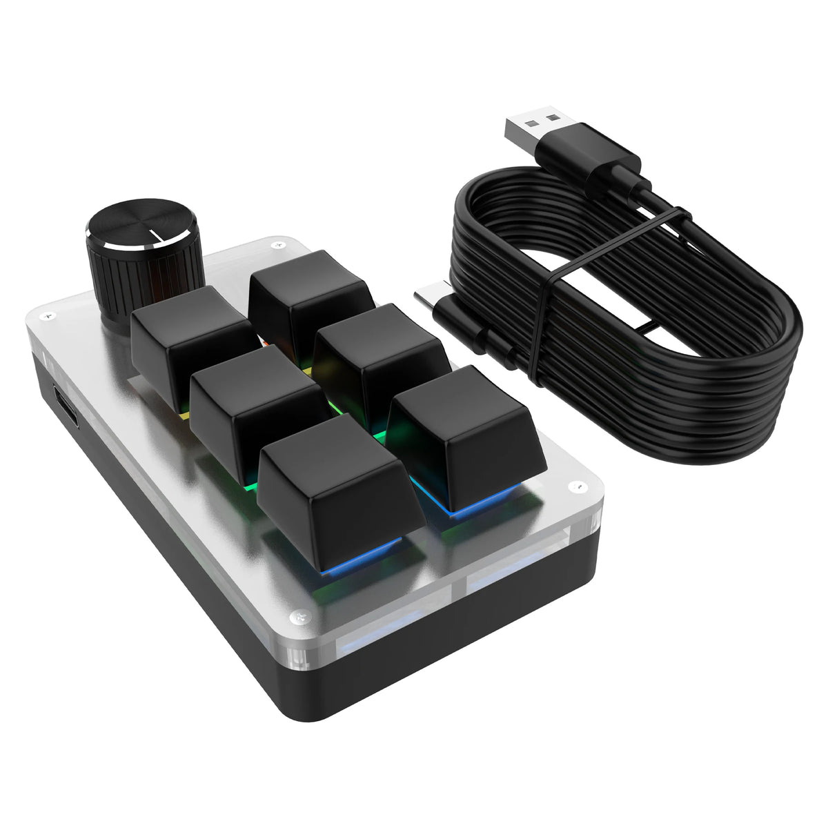 6 Key 1 Knob Keyboard Wired Custom RGB Programming Macro Gaming Keypad