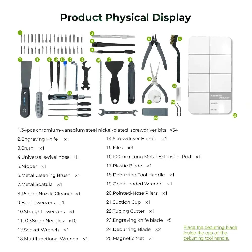 Creality 3D Printer Tool Kit 74Pcs 3D Printing Tool Wrap Kit Assembly /