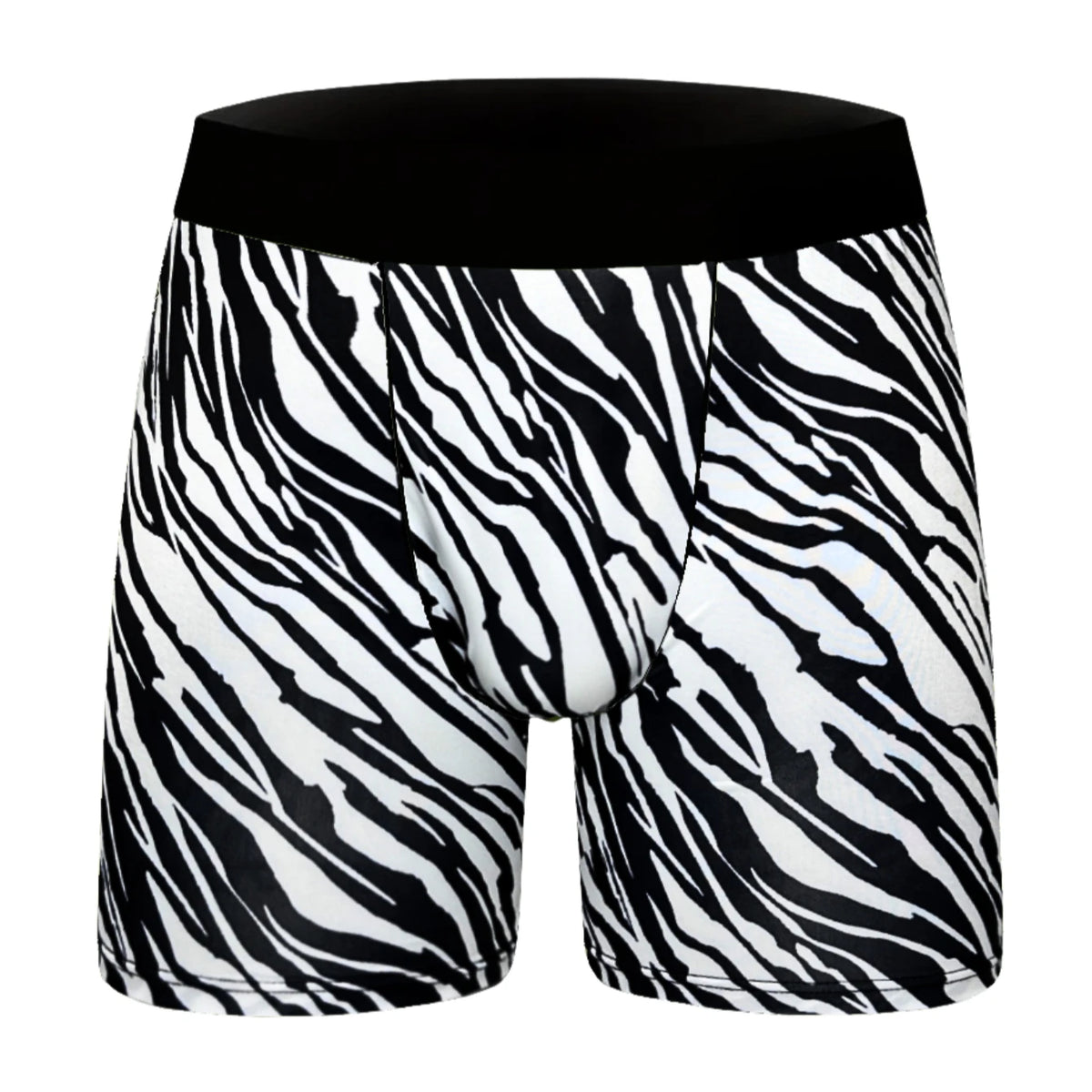 Men's Zebra Print Long Boxer Shorts