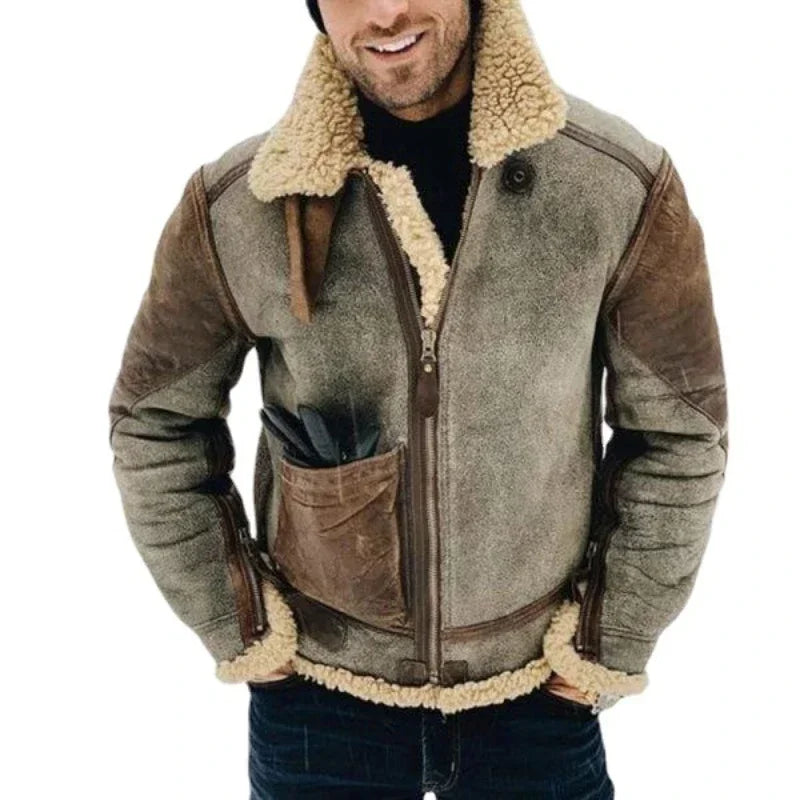 Winter Jacket for Mens 2026 Warm Jackets Motorcycle Stand Collar Zipper Pockets Male Winter New Coats Biker Faux Leather Fashion