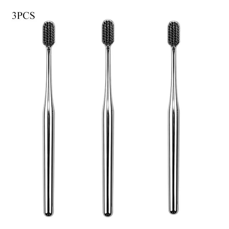 1-4pcs Toothbrush Gold Silver Tooth Brush Adult Dental Brushes Middle