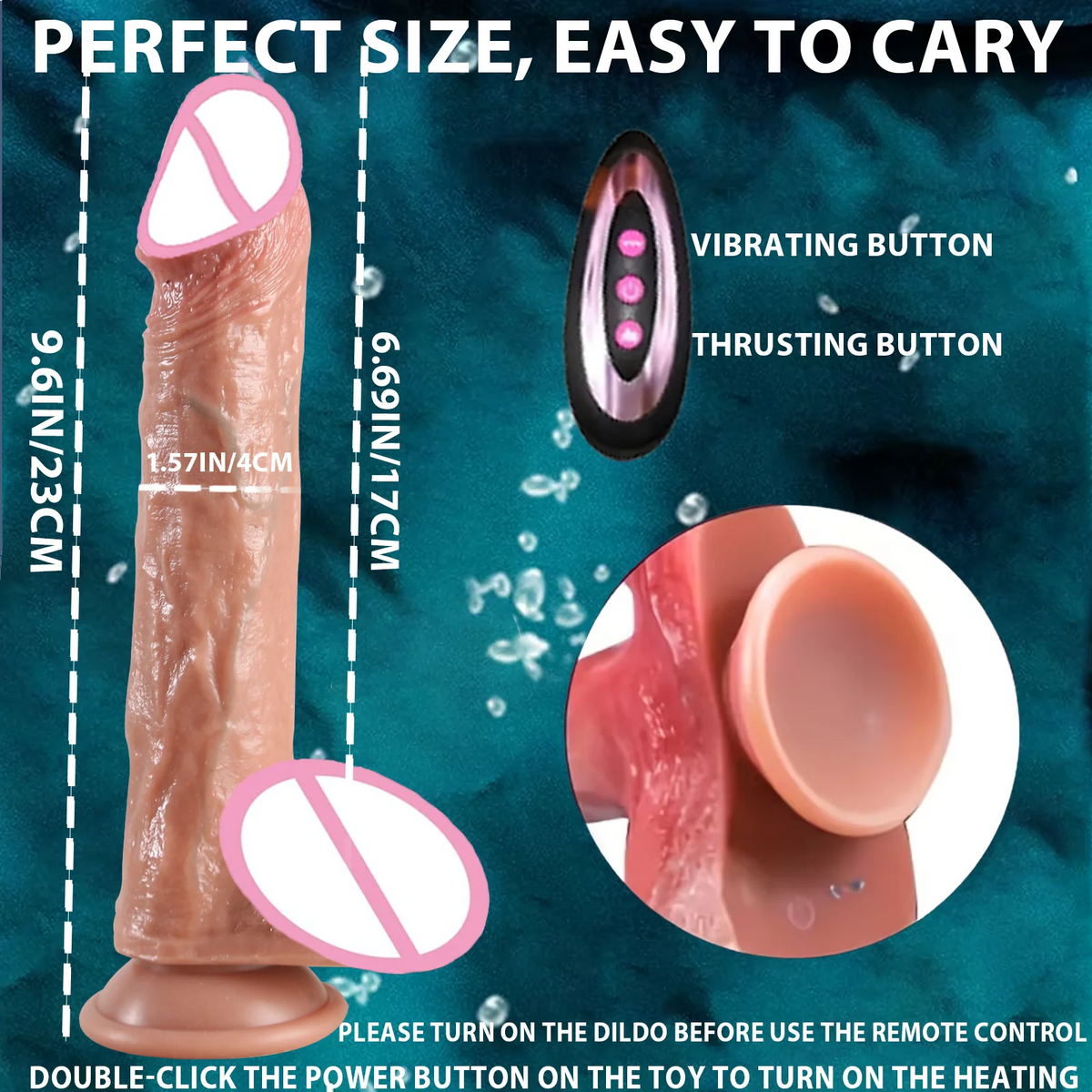 Dildo - Dildo - 1pc Realistic Silicone Dildo with Suction Cup And Telescopic Vibration, Wireless Infrared Control, Rechargeable Lithium Battery, G-Spot And Anal Play Masturbation Toy for Women
