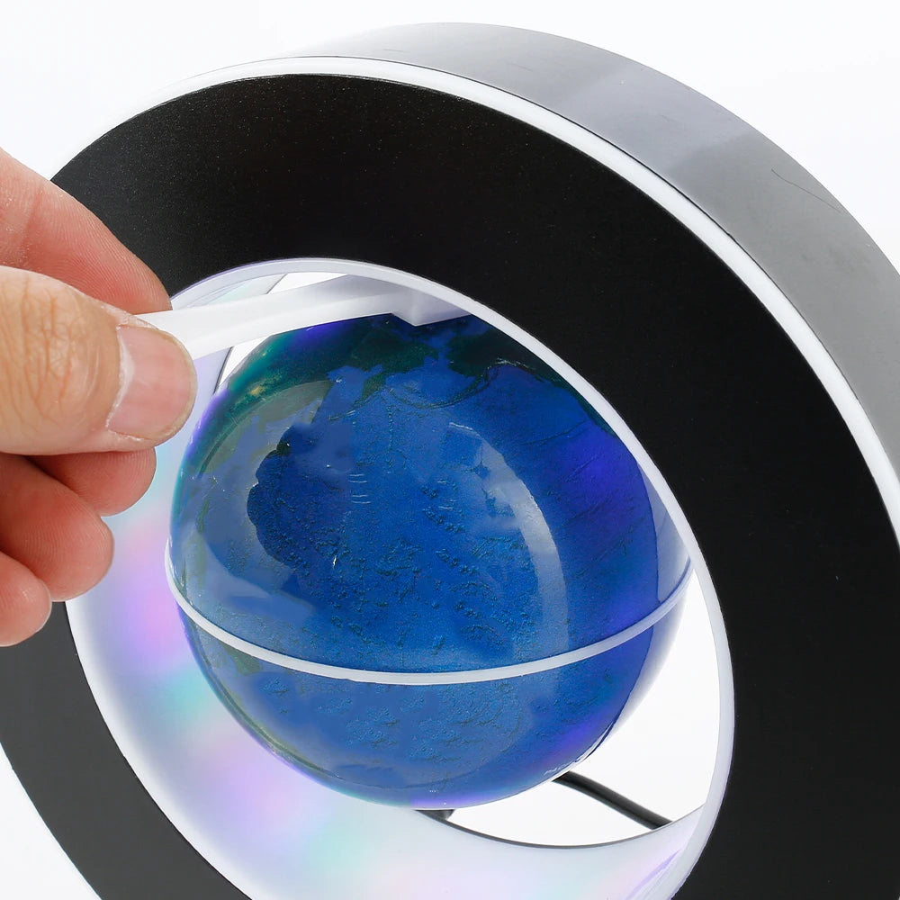 Floating Globe Levitating World Map Rotating Ornament LED Lamp For
