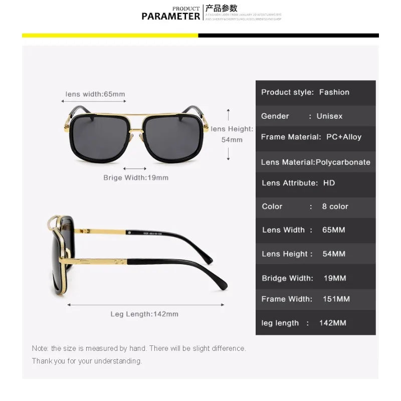 Oversized Metal-Frame Sunglasses