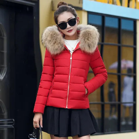 Winter Coat Women Fall Winter Fashion Down Cotton Parkas Coats Parkas Hooded Cropped Thick Warm Casual Women Loose Jacket