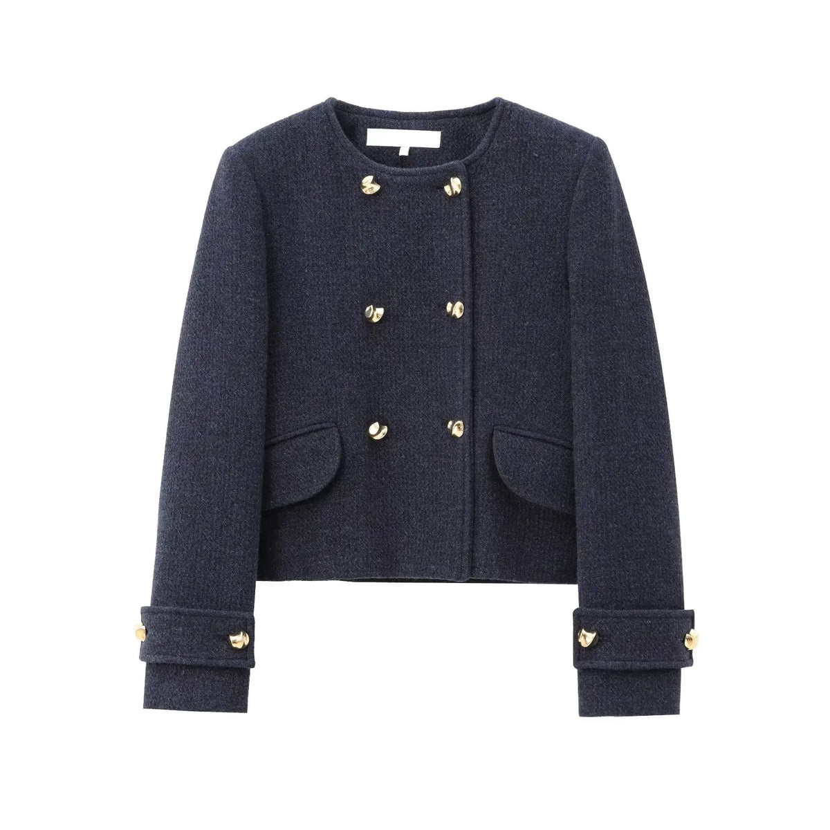 HH Woman Winter Fashion Blended Fabrics Round Neck Double Breasted Long Sleeves Coat+ Cape Skirt Female Casual Two Piece Set