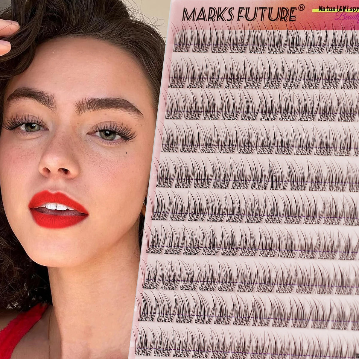 Self-Adhesive Eyelash Clusters, No Glue Needed, 120 Pieces, Natural