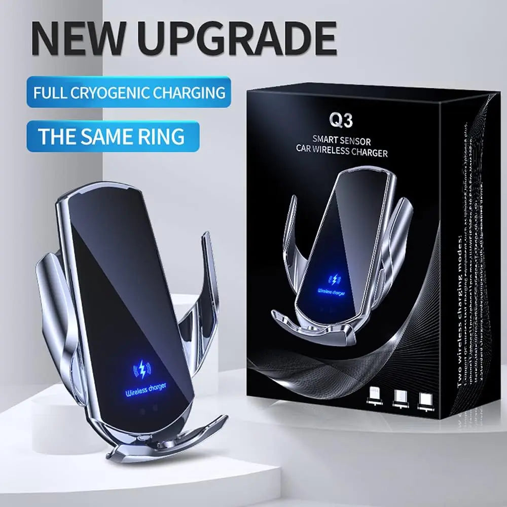 15W Auto-Clamping Wireless Car Charger & Phone Holder