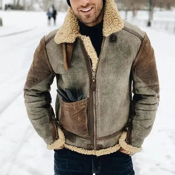Winter Jacket for Mens 2026 Warm Jackets Motorcycle Stand Collar Zipper Pockets Male Winter New Coats Biker Faux Leather Fashion