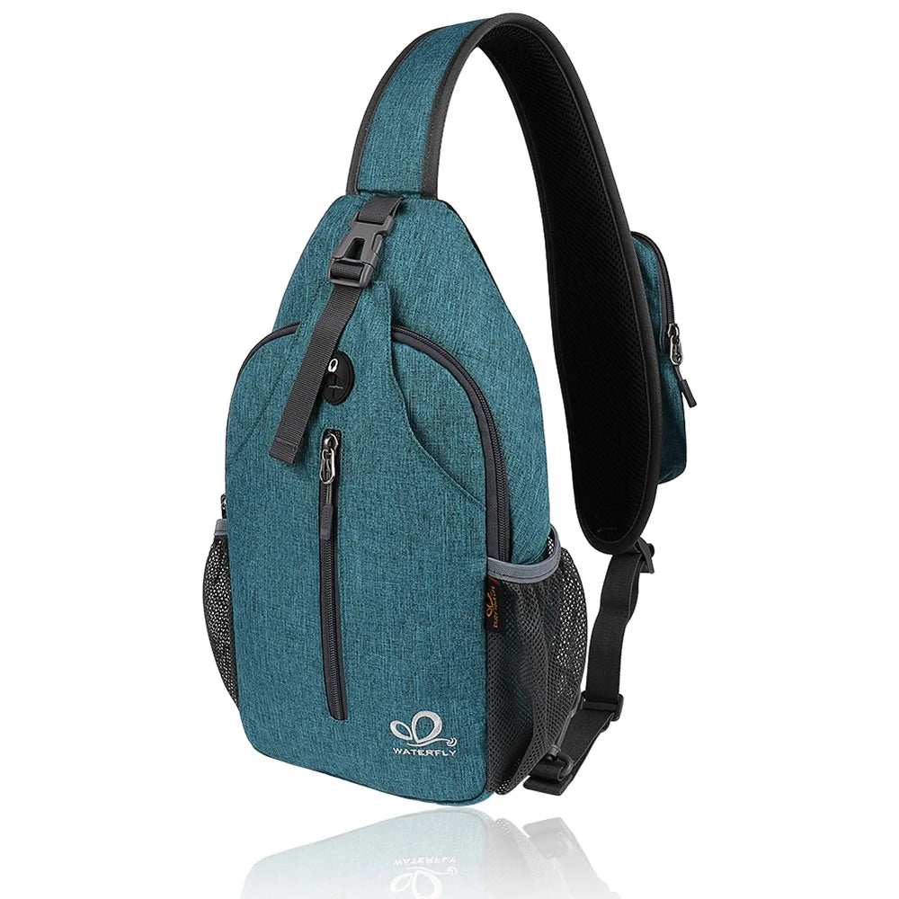 WATERFLY Sling Bag Chest Pack Shoulder Crossbody Sling Backpack For Women Men Travel Hiking Chest Bag Daypack
