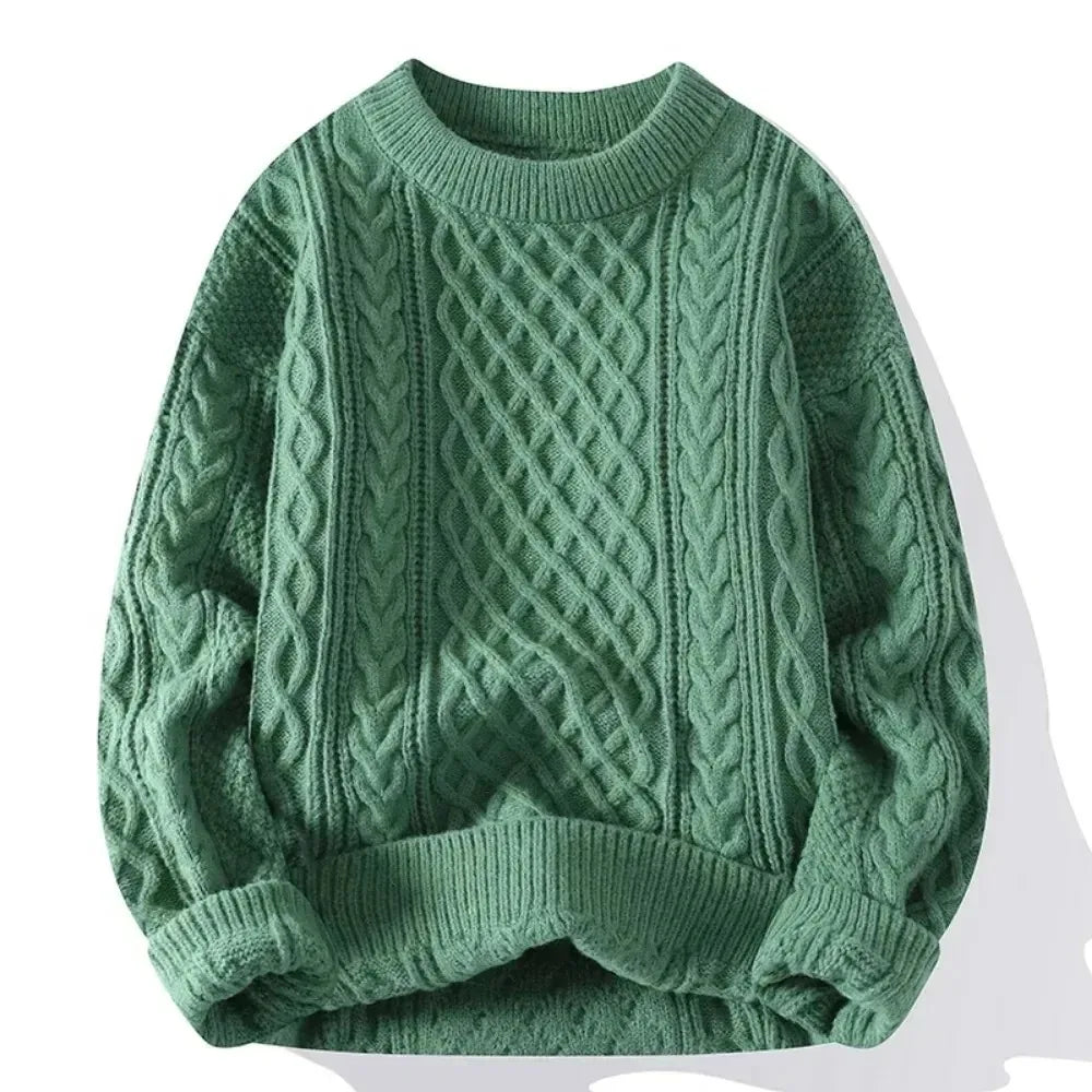 Trendy Knitted Sweater For Men Casual Round Neck Pullover Male Knitted Soft Fall Winter Fashion Long Sleeve Mens Kntwear Outwear