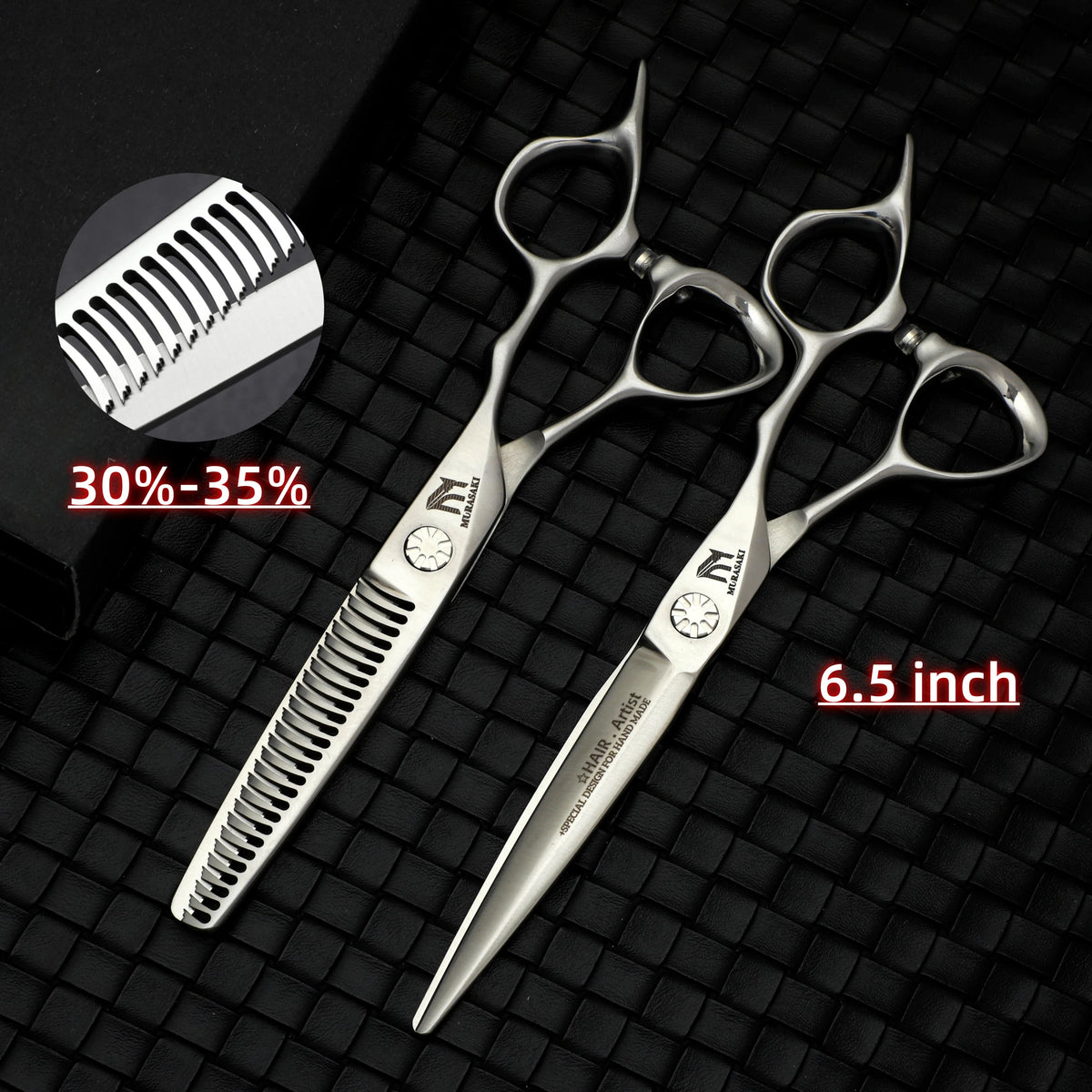 Professional VG10 Steel Barber Scissors, 5.75 Inch Willow Leaf Single-Sided Sharp Blade, Specialized for Regulating Hair Volume