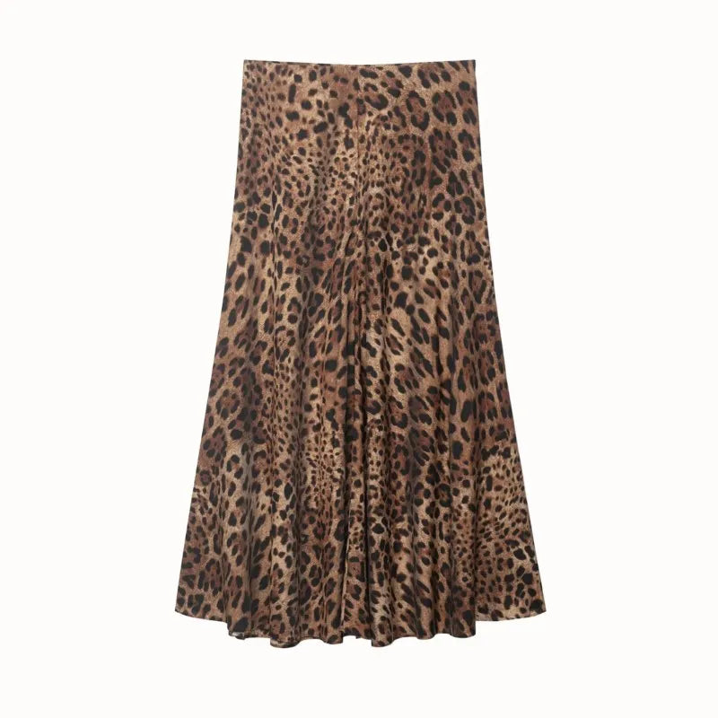 Women'S Skirts Spring Summer Elastic Waist Flared Skirt Elegant Female