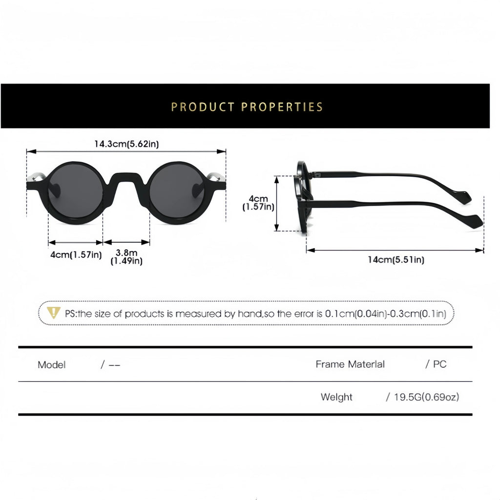 Retro Small-Frame Round Sunglasses