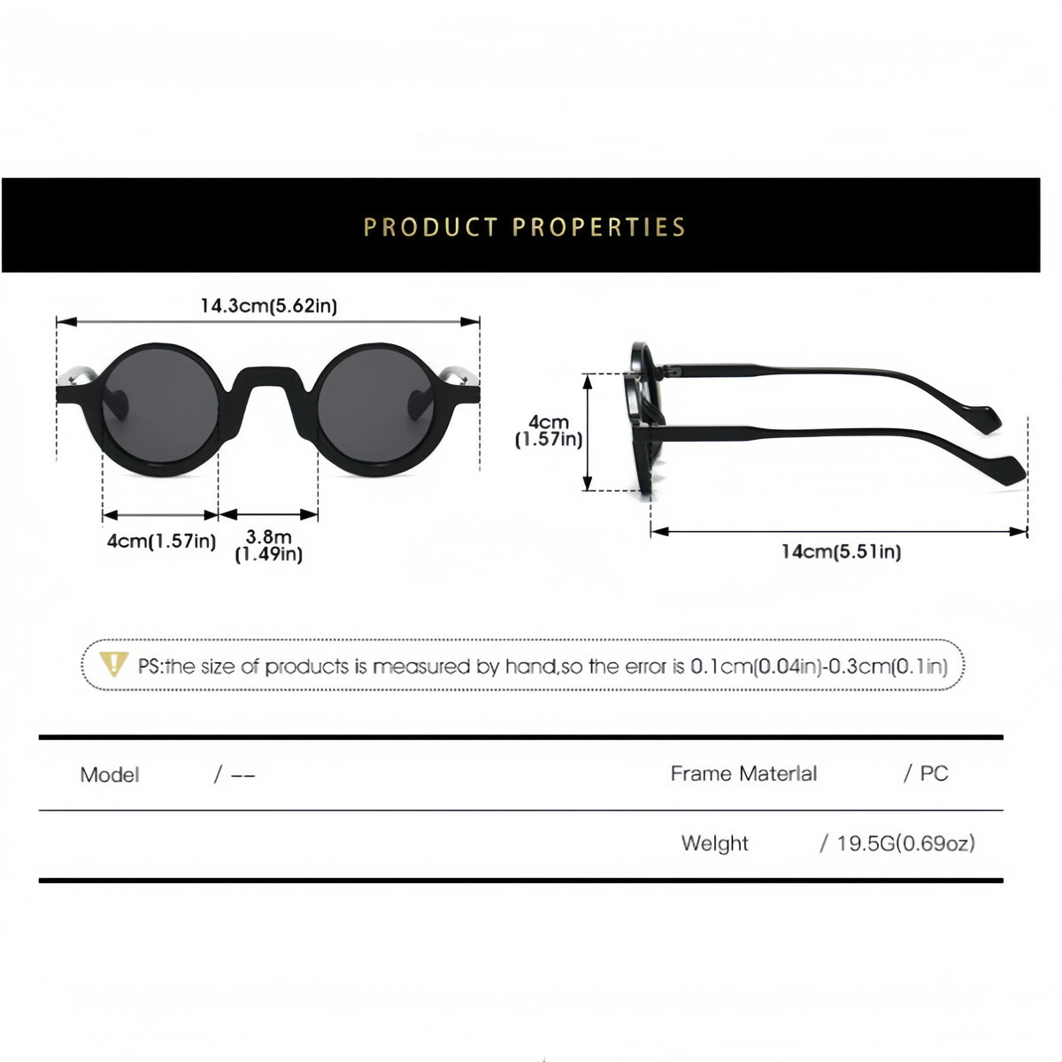 Retro Small-Frame Round Sunglasses
