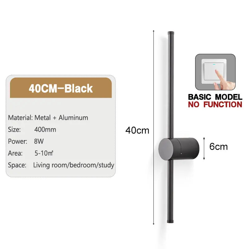 350° Rotatable LED Wall Lamps for TV Background Aluminum Hardwired LED Wall Lights Corridor Wall Sconce for Bedroom Living Room