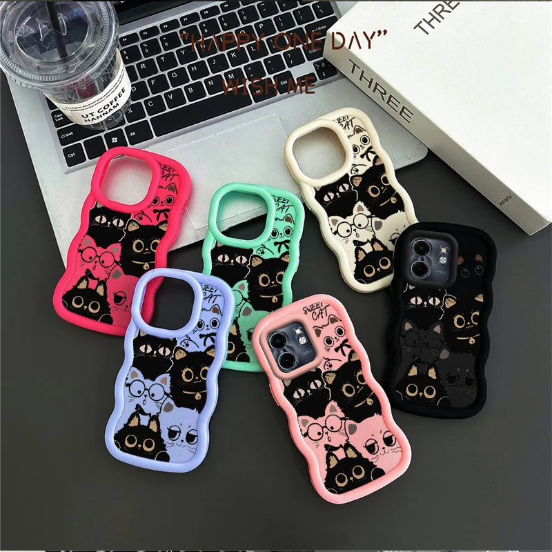 Smart 9 Six Cats Wavy Shape Silicone Phone Case For Infinix Smart 9 8