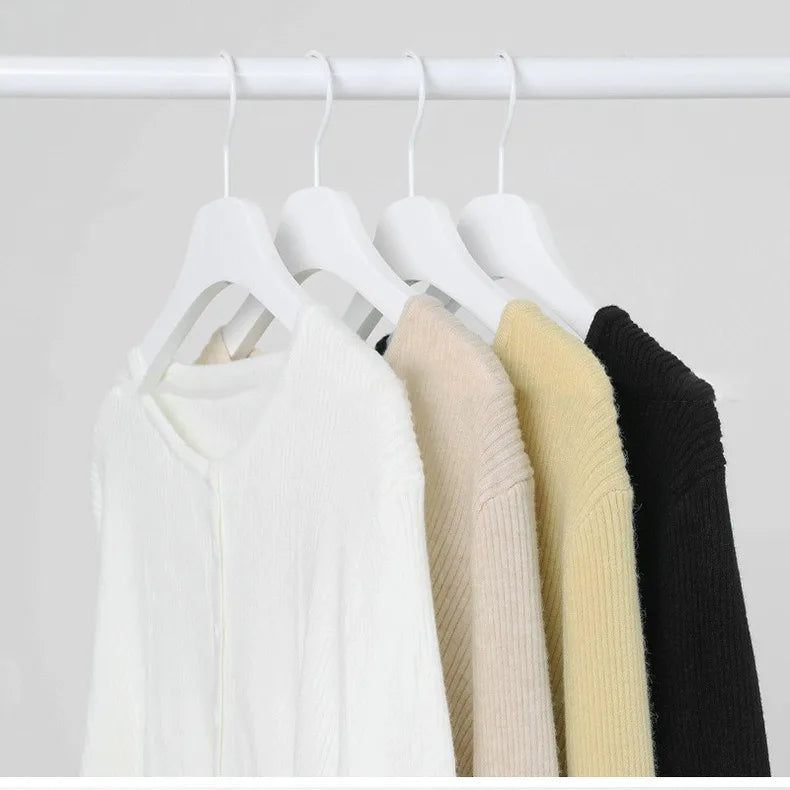 Women's Knitted Sweater 2025 New Style Versatile Simple  Cream Yellow Trendy Two-Way Wear Thin Top Commute Style Long Sl...