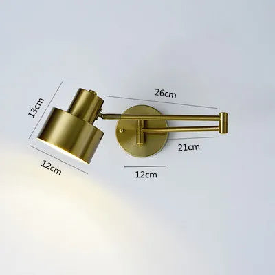 Modern Indoor Touch Sensor Wall Lights Adjustable Swing Long Arm LED Wall Lamps Internal Bedside Lighting Decor Sconce Lights
