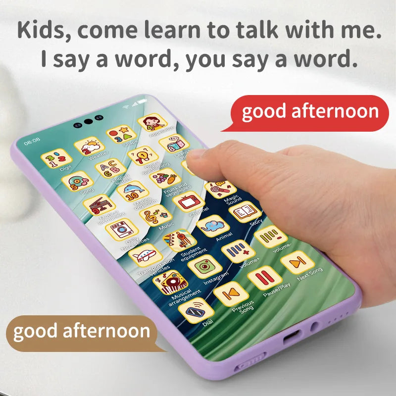 Kids Smart Simulation Phone Toy Rechargeable Touchscreen Early Education