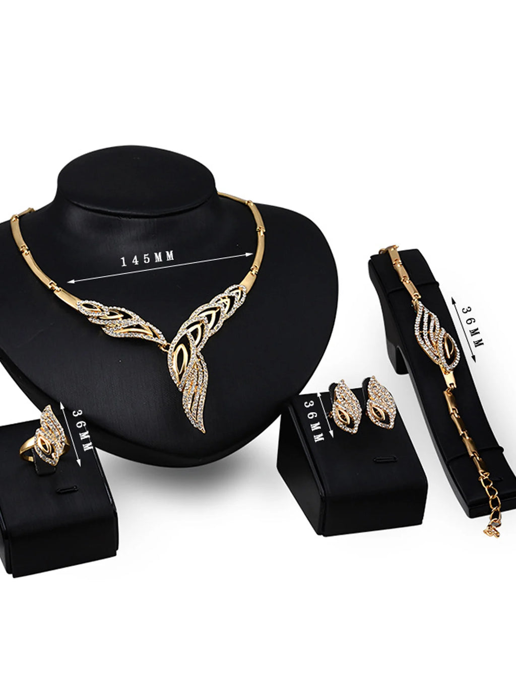 Women'S Design Metal Earrings, Necklaces, Bracelets, And Ring Sets