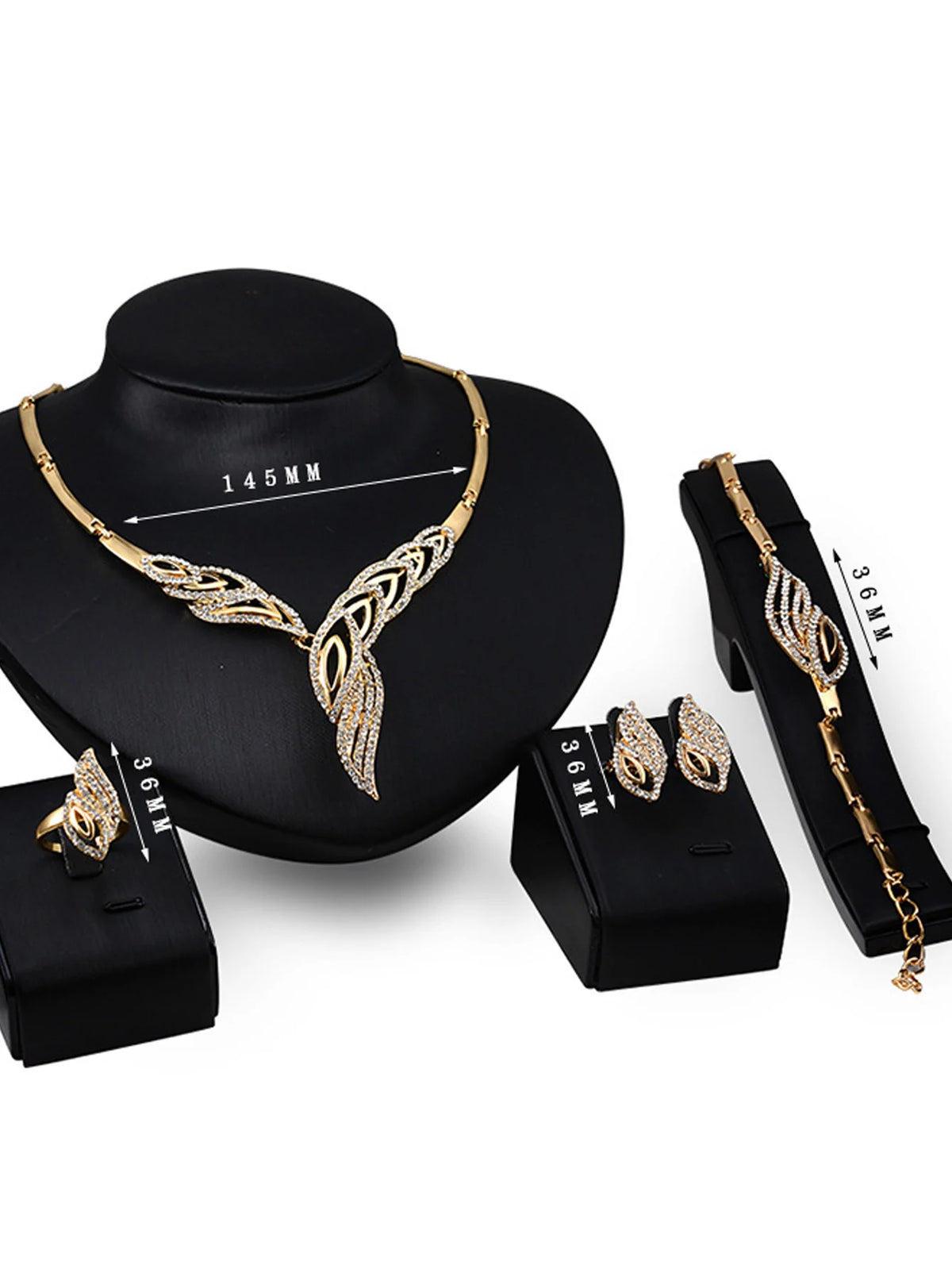 Women'S Design Metal Earrings, Necklaces, Bracelets, And Ring Sets