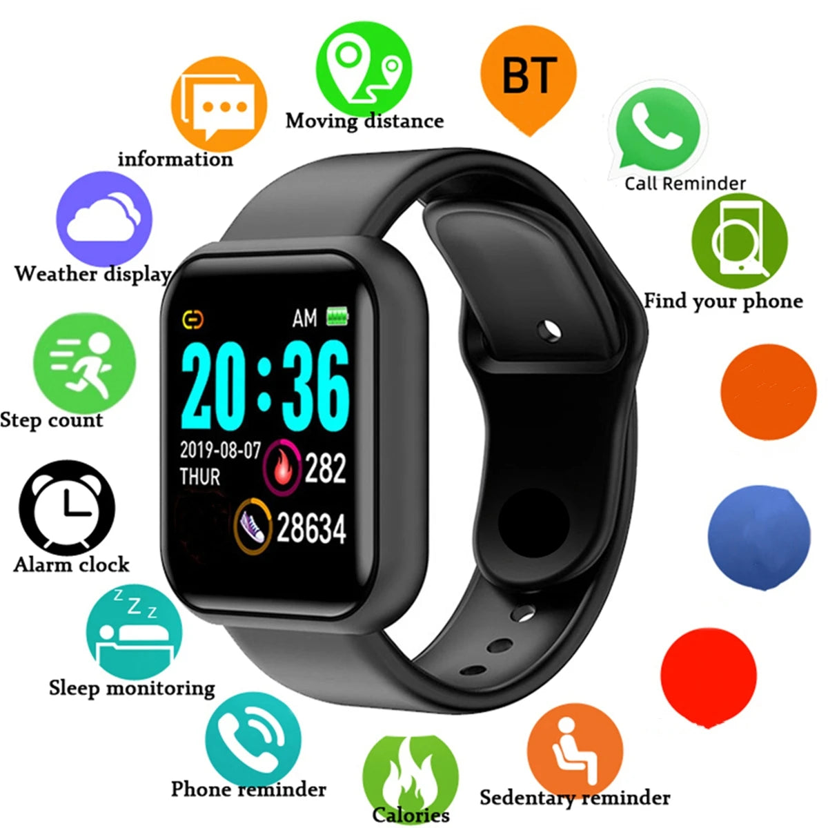 Unisex Bluetooth Fitness Smartwatch