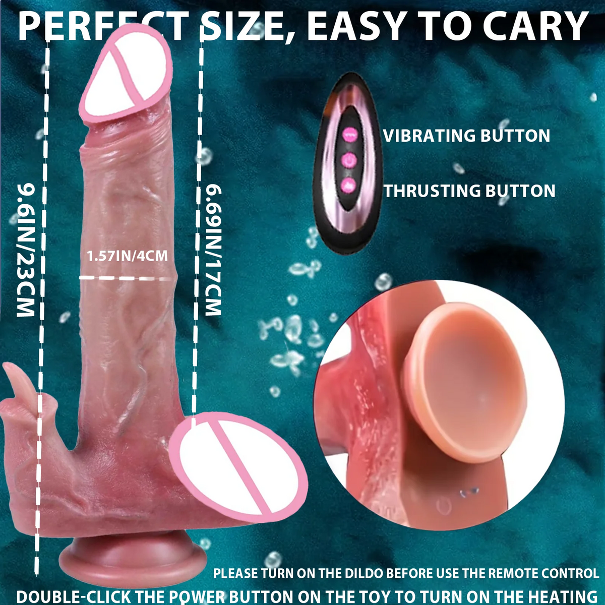 Dildo - Dildo - 1pc Realistic Silicone Dildo with Suction Cup And Telescopic Vibration, Wireless Infrared Control, Rechargeable Lithium Battery, G-Spot And Anal Play Masturbation Toy for Women