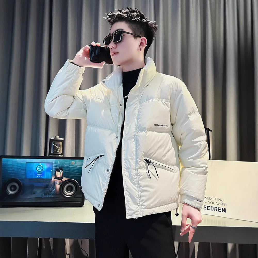 Men's Winter Fashion Down Jacket Streetwear Men's Coat Short Puffer Coat Men's Thick Warm Outerwear Winter Jacket Men Windproof